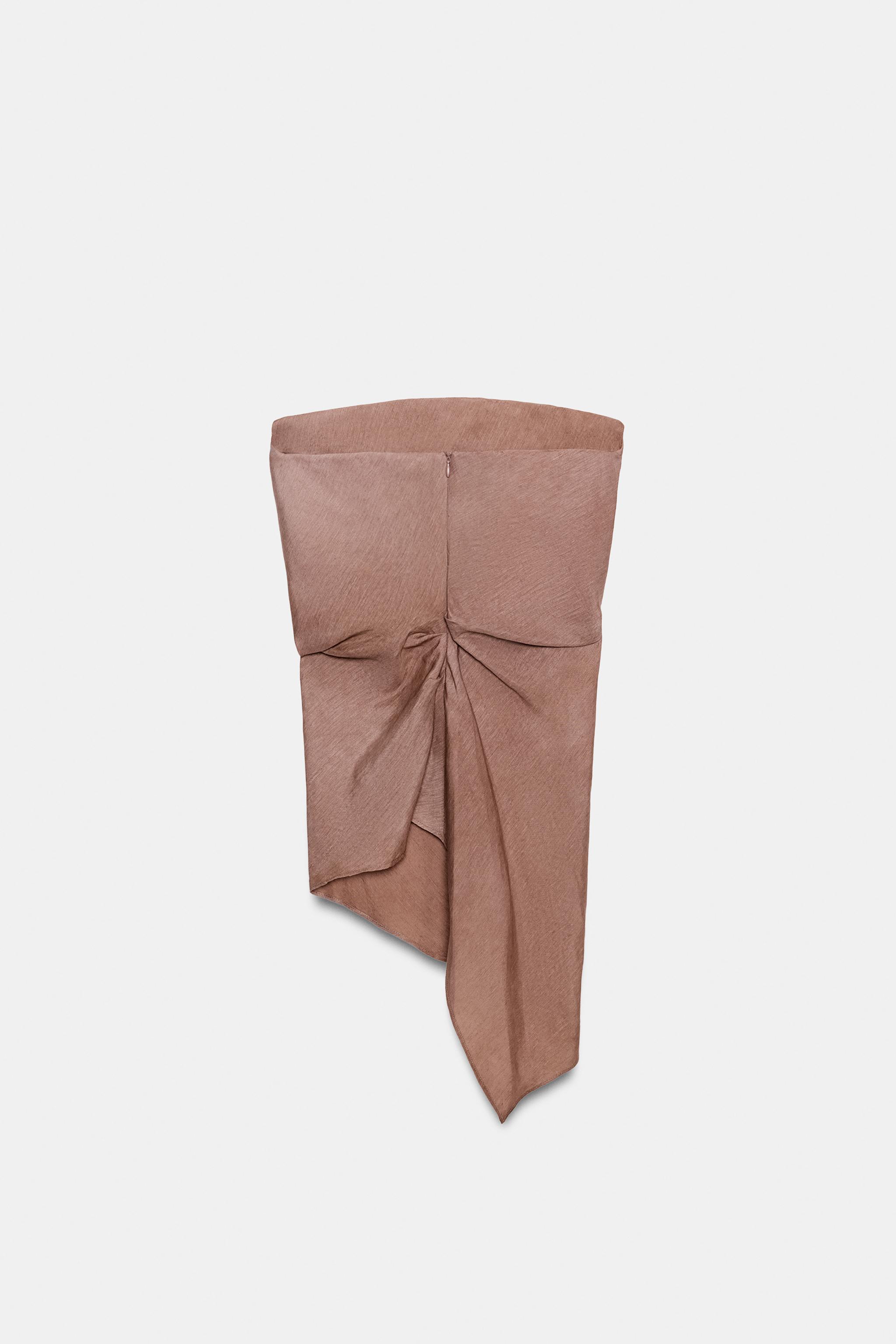 ASYMMETRIC LINEN BLEND TOP ZW COLLECTION